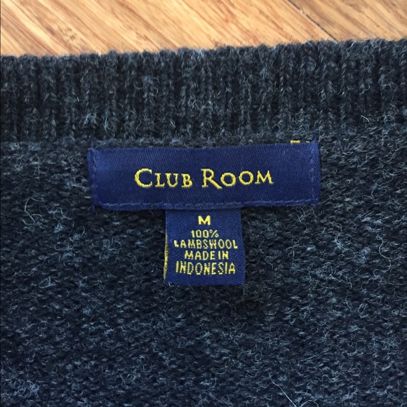 Club Room Lambs Wool V Neck Sweater - Picture 2 of 2